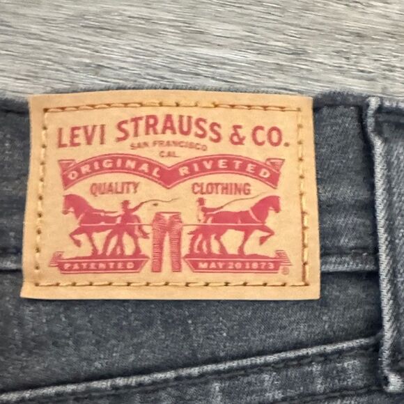 Levi's Charcoal Mid Length Denim Jean Shorts - Picture 4 of 6